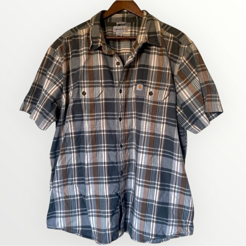 Carhartt 103553 Button Down Short Sleeve Shirt Relaxed Fit Size 2XL